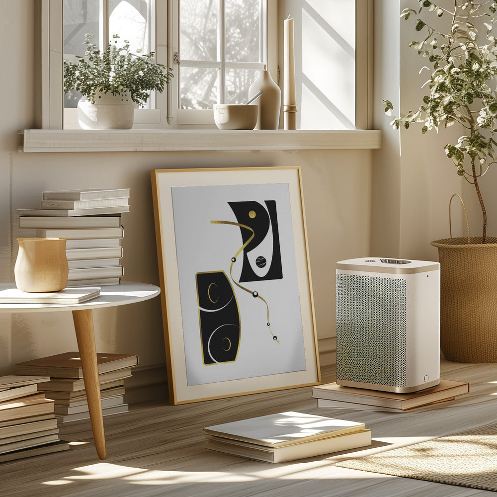 Black & White Abstract No. 2 | gold Poster